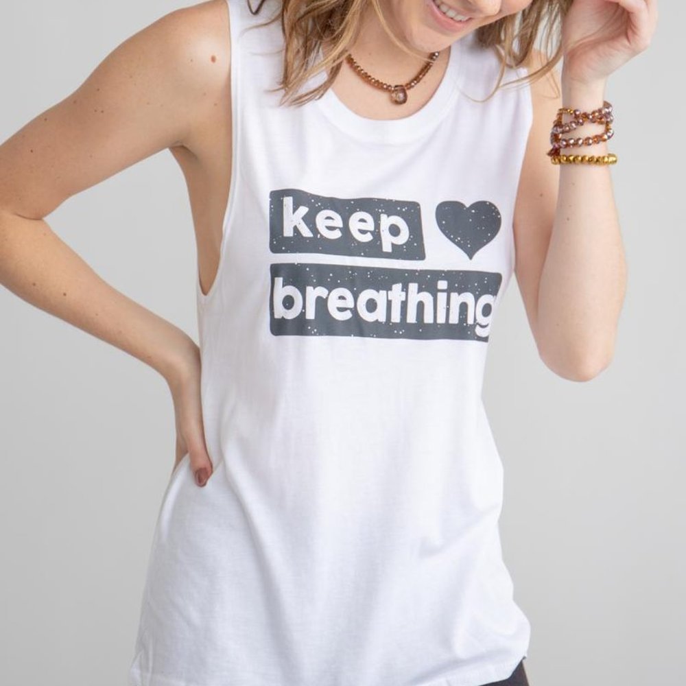 Keep Breathing-Bamboo/Organic Cotton Muscle Tee